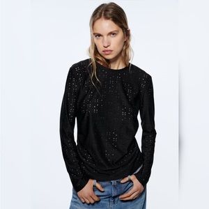 Zara Round neck top size S with long sleeves.